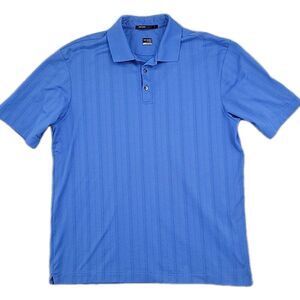 Tiger Woods Mens Polo Golf Shirt Size L Nike Fit Dry Blue Collection